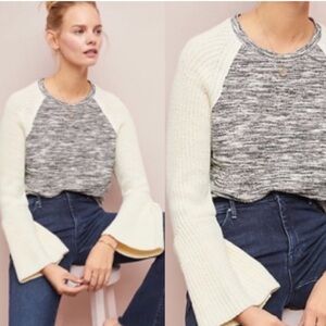 Anthropologie Dolan bell sleeved black and cream sweater size S
